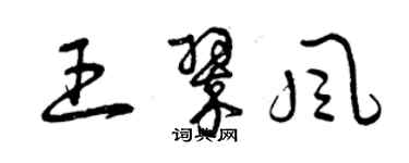 曾慶福王翠風草書個性簽名怎么寫