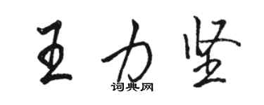 駱恆光王力堅行書個性簽名怎么寫