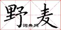 丁謙野麥楷書怎么寫