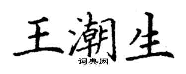 丁謙王潮生楷書個性簽名怎么寫