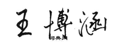 駱恆光王博涵行書個性簽名怎么寫
