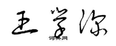 曾慶福王學深草書個性簽名怎么寫