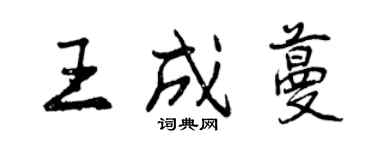 曾慶福王成蔓行書個性簽名怎么寫