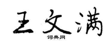曾慶福王文滿行書個性簽名怎么寫