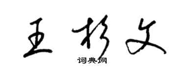 梁錦英王杉文草書個性簽名怎么寫