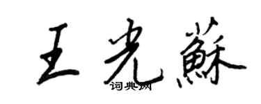 王正良王光蘇行書個性簽名怎么寫