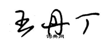 朱錫榮王丹丁草書個性簽名怎么寫