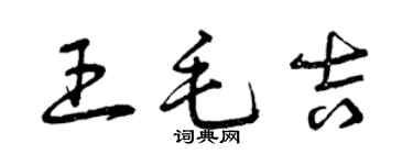 曾慶福王毛吉草書個性簽名怎么寫