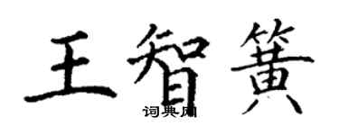 丁謙王智簧楷書個性簽名怎么寫