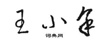 駱恆光王小余草書個性簽名怎么寫