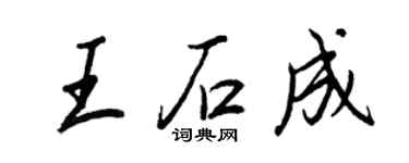 王正良王石成行書個性簽名怎么寫