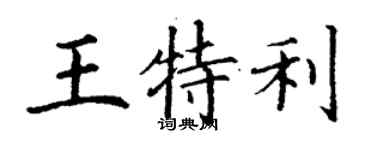 丁謙王特利楷書個性簽名怎么寫