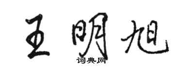 駱恆光王明旭行書個性簽名怎么寫