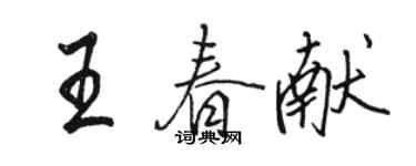 駱恆光王春獻行書個性簽名怎么寫