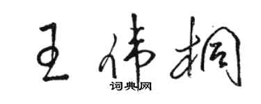 駱恆光王偉桐草書個性簽名怎么寫