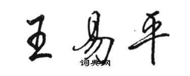 駱恆光王易平行書個性簽名怎么寫