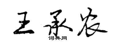 曾慶福王承農行書個性簽名怎么寫