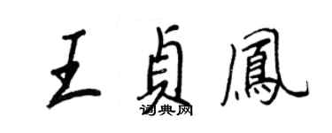 王正良王貞鳳行書個性簽名怎么寫