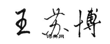 駱恆光王蘇博行書個性簽名怎么寫