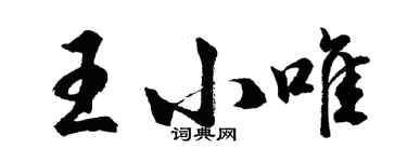胡問遂王小唯行書個性簽名怎么寫