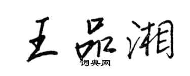 王正良王品湘行書個性簽名怎么寫