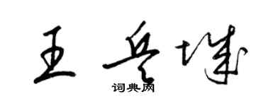 梁錦英王兵城草書個性簽名怎么寫