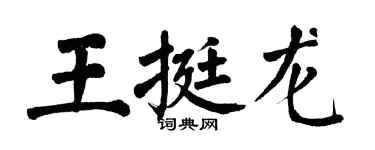 翁闓運王挺龍楷書個性簽名怎么寫