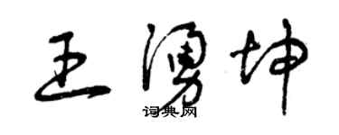 曾慶福王涌坤草書個性簽名怎么寫