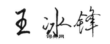 駱恆光王冰鋒行書個性簽名怎么寫