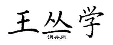 丁謙王叢學楷書個性簽名怎么寫