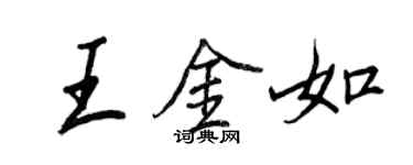 王正良王金如行書個性簽名怎么寫