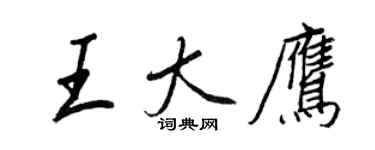 王正良王大鷹行書個性簽名怎么寫
