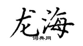 丁謙龍海楷書個性簽名怎么寫