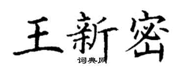 丁謙王新密楷書個性簽名怎么寫