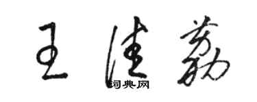 駱恆光王佳荔草書個性簽名怎么寫