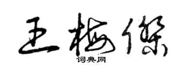 曾慶福王梅傑草書個性簽名怎么寫