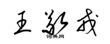 梁錦英王敬戎草書個性簽名怎么寫