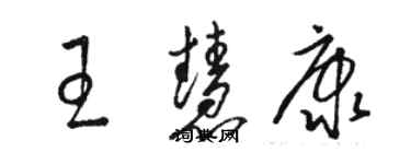 駱恆光王慧康草書個性簽名怎么寫