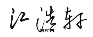 駱恆光江浩軒草書個性簽名怎么寫