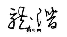 曾慶福龍潛草書個性簽名怎么寫