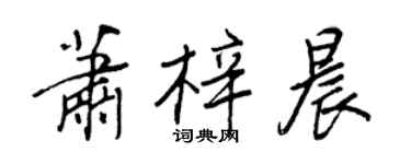 王正良蕭梓晨行書個性簽名怎么寫