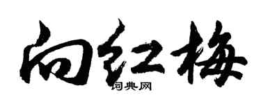 胡問遂向紅梅行書個性簽名怎么寫