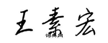 王正良王素宏行書個性簽名怎么寫