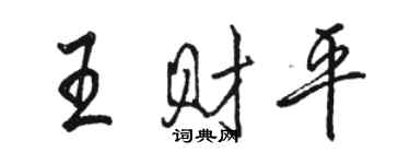 駱恆光王財平行書個性簽名怎么寫