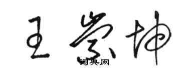 駱恆光王崇坤草書個性簽名怎么寫