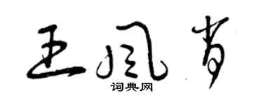 曾慶福王風肖草書個性簽名怎么寫
