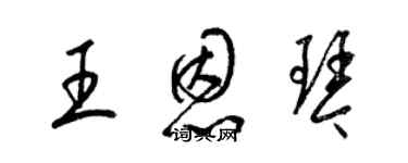 梁錦英王恩琴草書個性簽名怎么寫