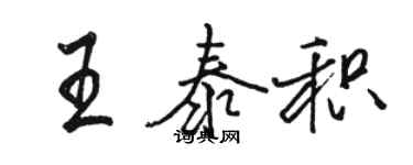 駱恆光王泰積行書個性簽名怎么寫