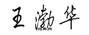 駱恆光王渤華行書個性簽名怎么寫