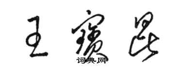 駱恆光王寶昆草書個性簽名怎么寫